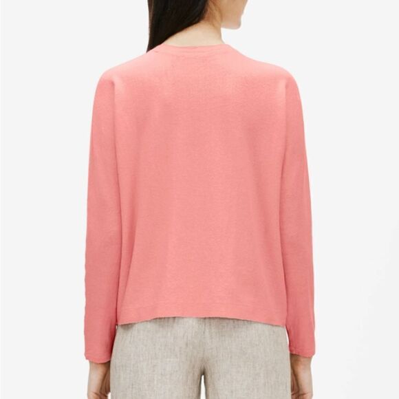 Eileen Fisher Salmon color Organic Linen blend longsleeve top size 3X - Picture 9 of 9